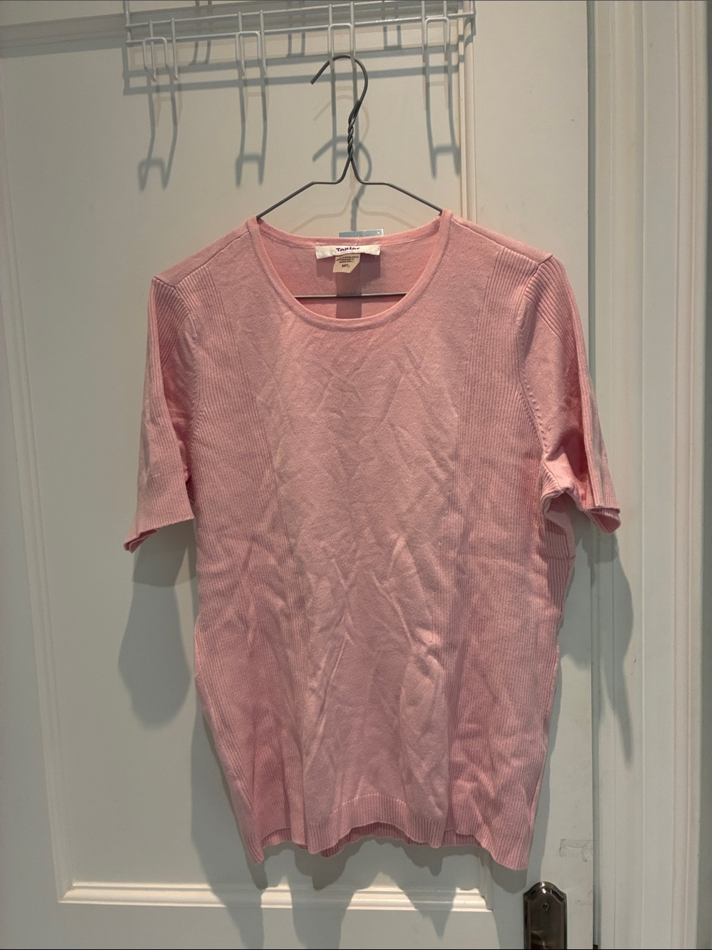 Tanjay Soft Pink Short-Sleeve Ribbed Tee 👵MT